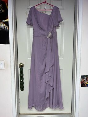 Wear Your Love Women’s Chiffon Lavender Floor Length Mother Of Bride Dress